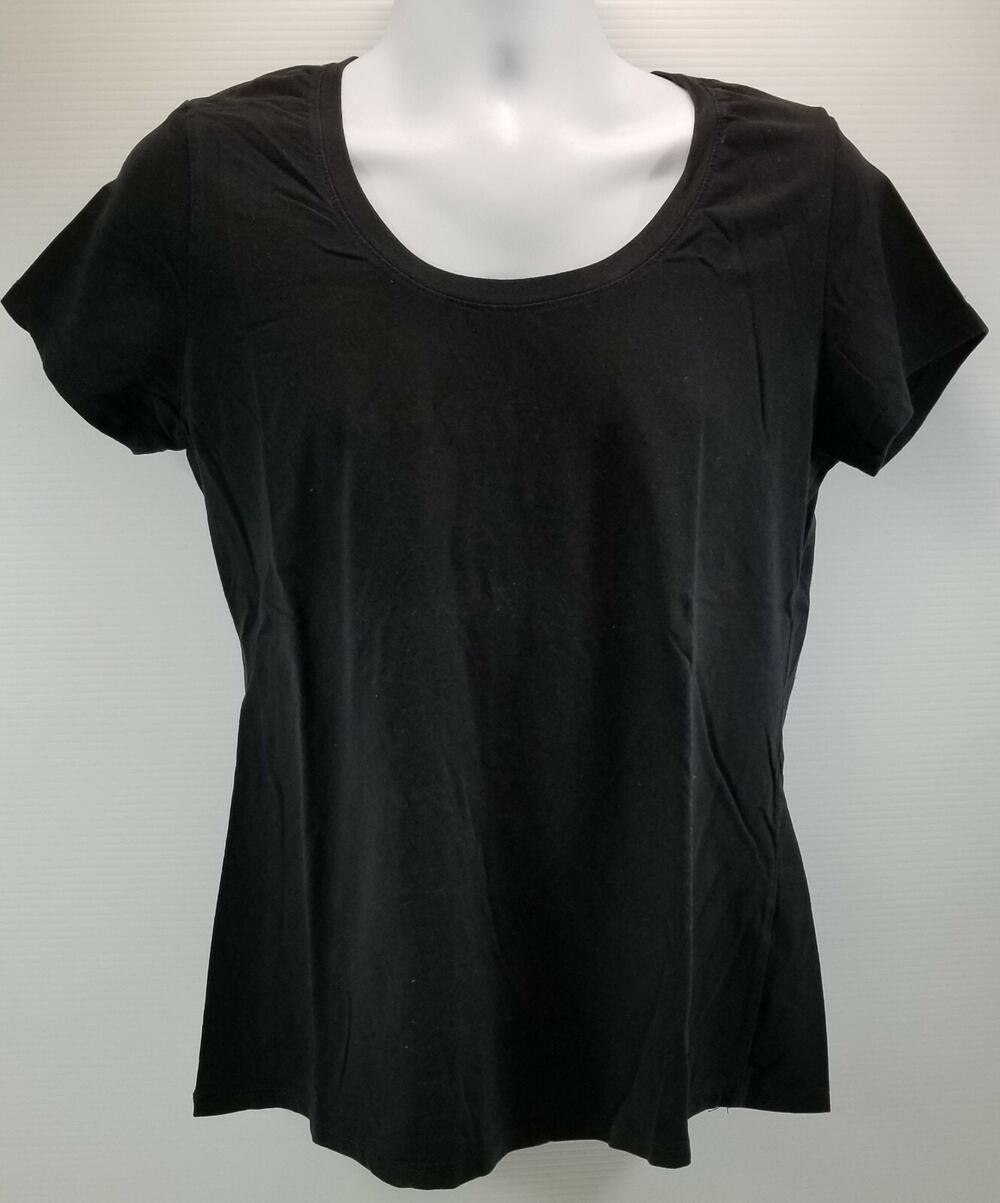 Heart & Hips Woman Black Short Sleeve Shirt Cotton Spandex 3X Grande